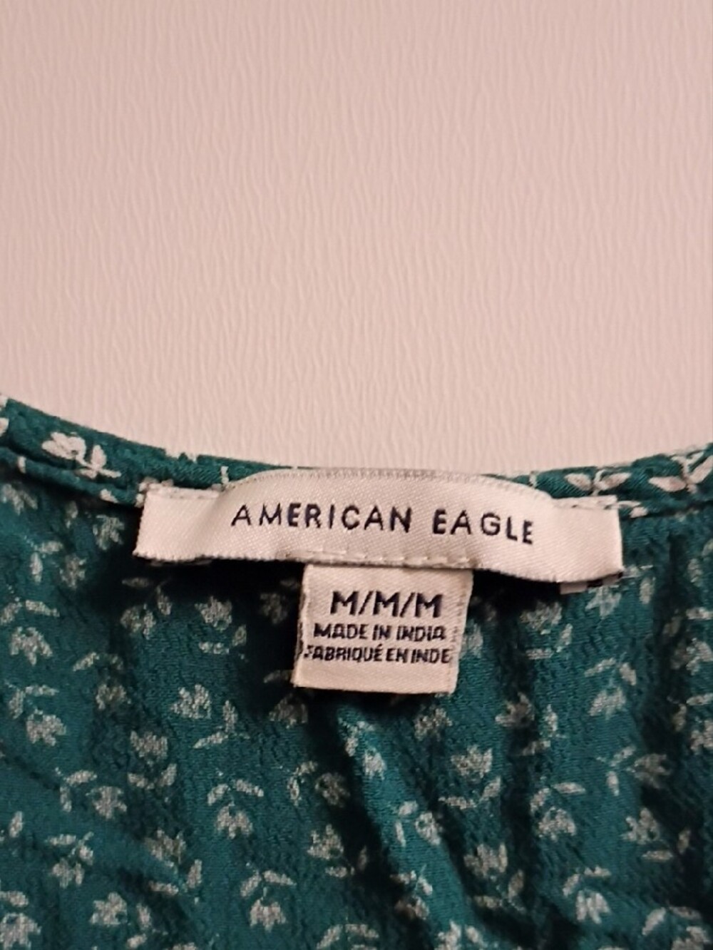 American Eagle Outfitters Teal Floral Tiered Dress - Picture 3 of 9